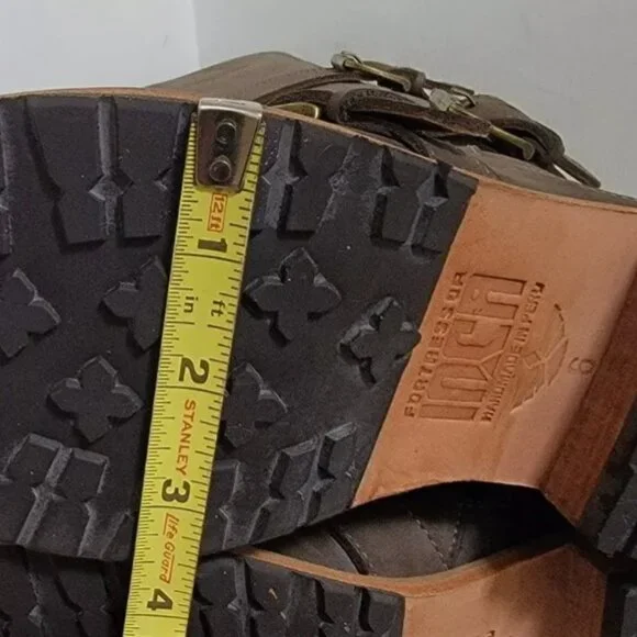 Anthropologie Fortress Inca Handmade Delray Charcoal Nubuck  Riding Boots Sz 9 - Picture 4 of 8